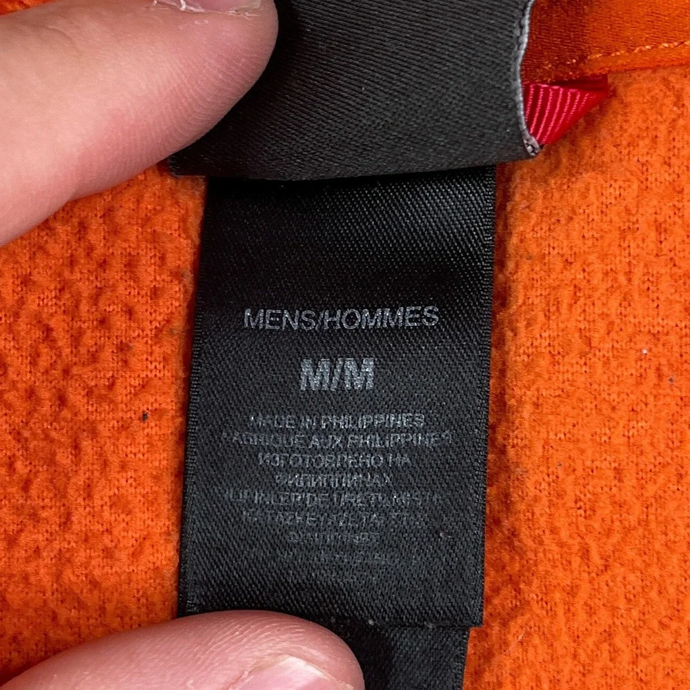 North Face Sweatshirt Mens Medium Orange Polartec Classic Fleece Quarter Zip
